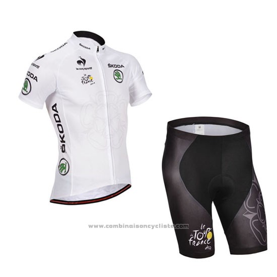 2014 Maillot Cyclisme Tour de France Blanc Manches Courtes et Cuissard